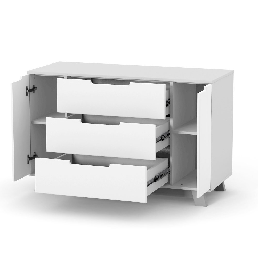 Veres Comoda pentru copii cu 3 sertare model 1200 colectia Manhattan alb-gri