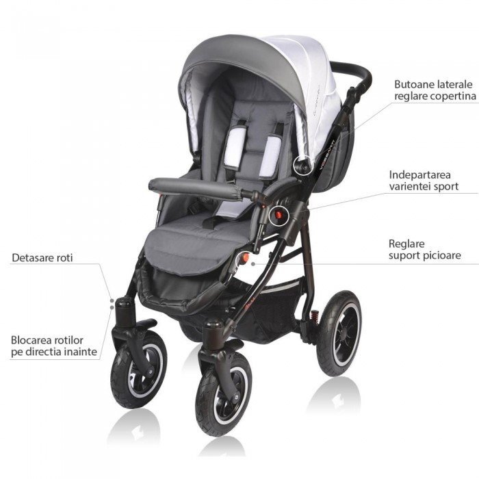 Vessanti Carucior Crooner 2 in 1 Gray