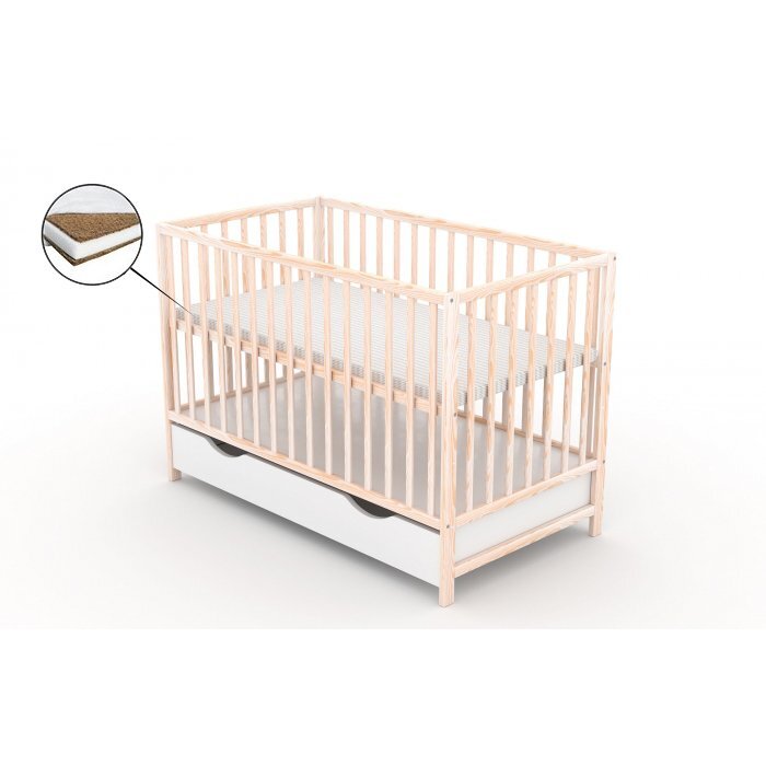 Vessanti Patut cu sertar Clasico Natur + Saltea Cocos 10 cm