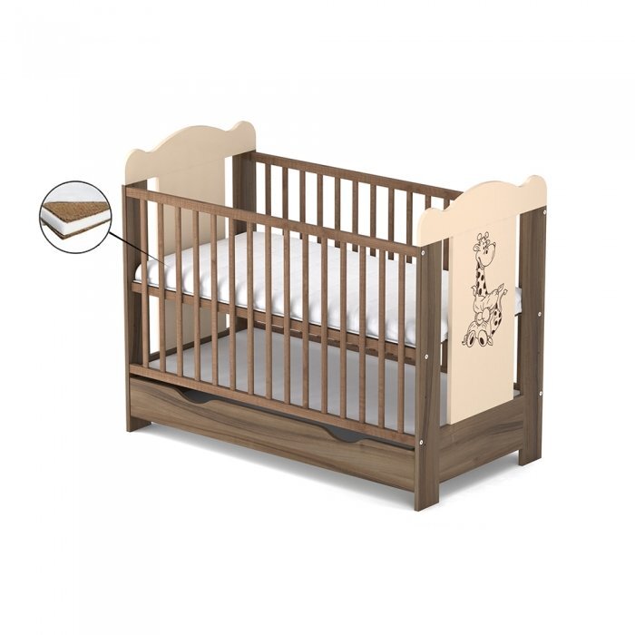 Vessanti Patut cu sertar Ella Maro + Saltea Cocos 12 cm