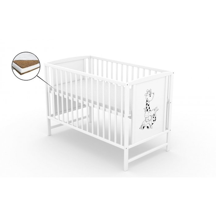 Vessanti Patut fara sertar Berta girafa Alb + Saltea Cocos 12 cm