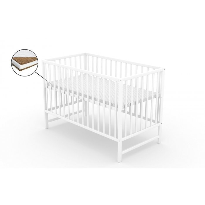 Vessanti Patut fara sertar Clasico Alb + Saltea Cocos 12 cm