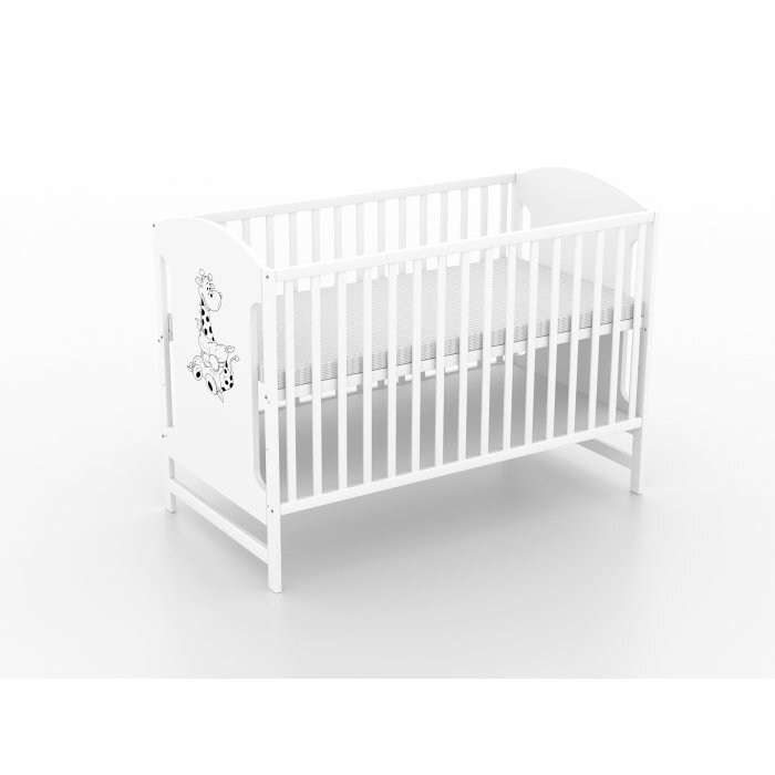 Vessanti Patut fara sertar Milo Girafa Alb + Saltea Cocos 8 cm