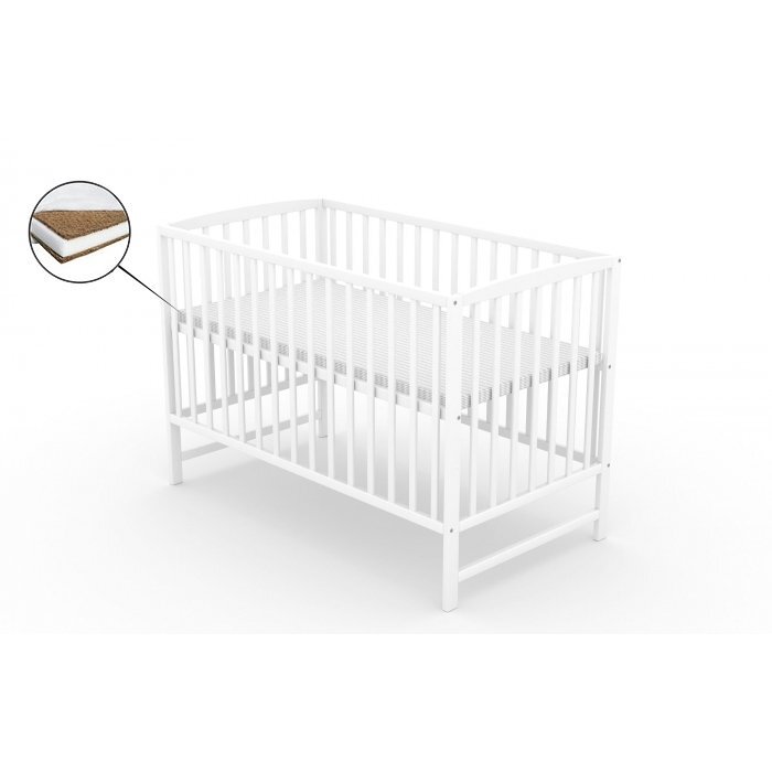 Vessanti Patut fara sertar s Ares Alb + Saltea Cocos 12 cm