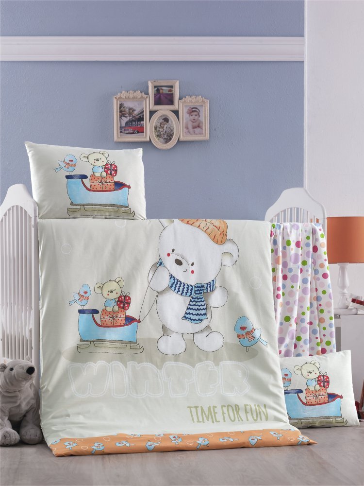 Victoria Home Set lenjerie 6 piese Bumbac Masali 120x60 cm