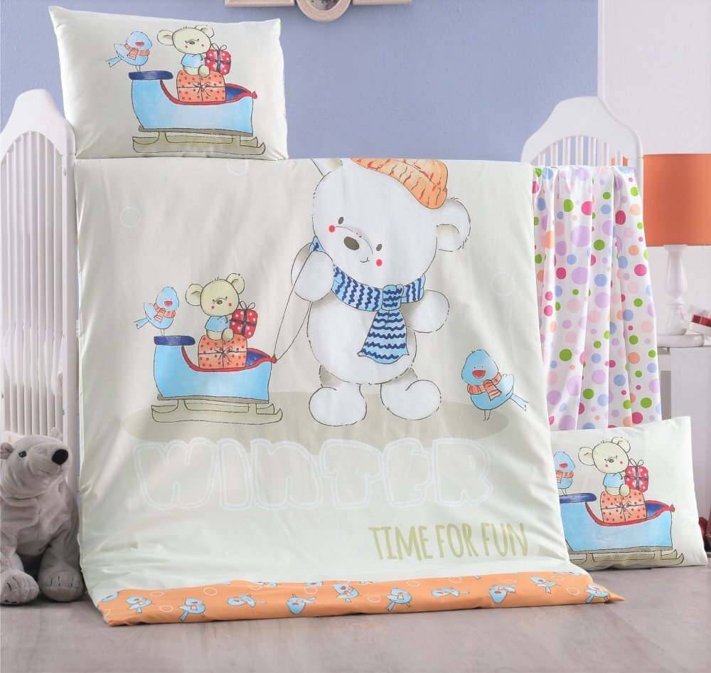 Victoria Home Set lenjerie 6 piese Bumbac Masali 120x60 cm