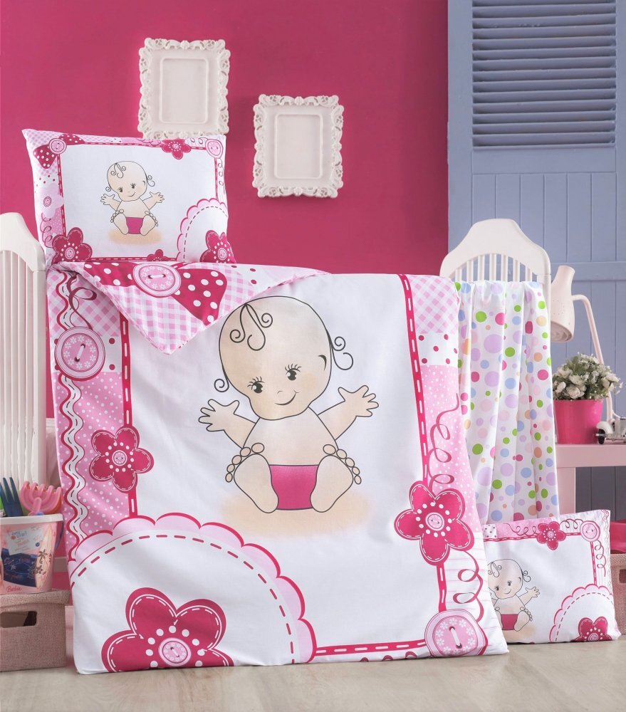 Victoria Home Set lenjerie 6 piese Bumbac Ranforce Baby 120x60 cm