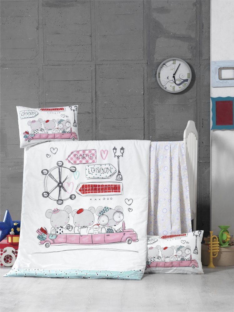 Victoria Home Set lenjerie 6 piese Bumbac Ranforce Journey 120x60 cm