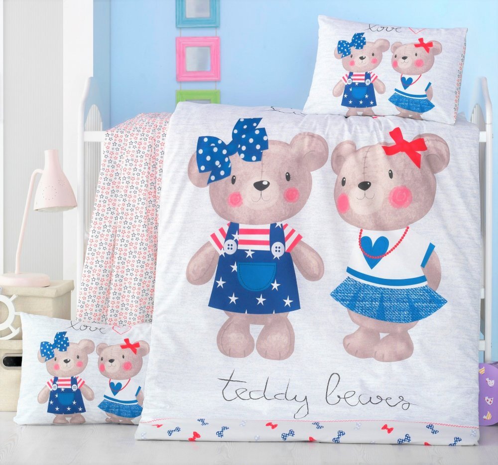 Victoria Home Set lenjerie 6 piese Bumbac Ranforce Lover 120x60 cm