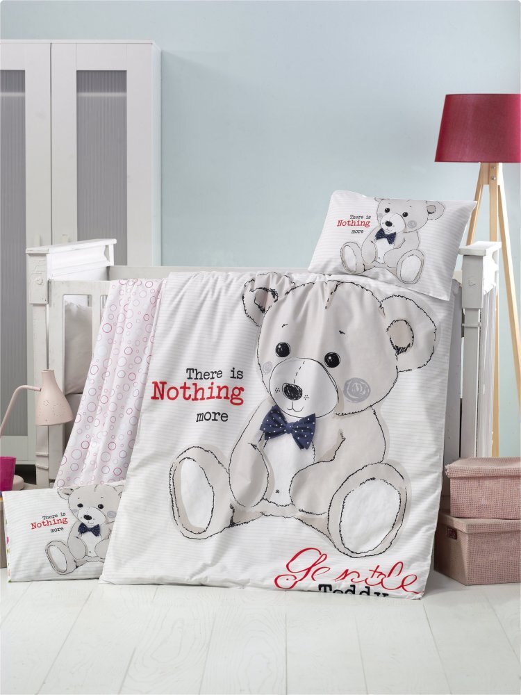 Victoria Home Set lenjerie 6 piese Bumbac Ranforce Teddy 120x60 cm
