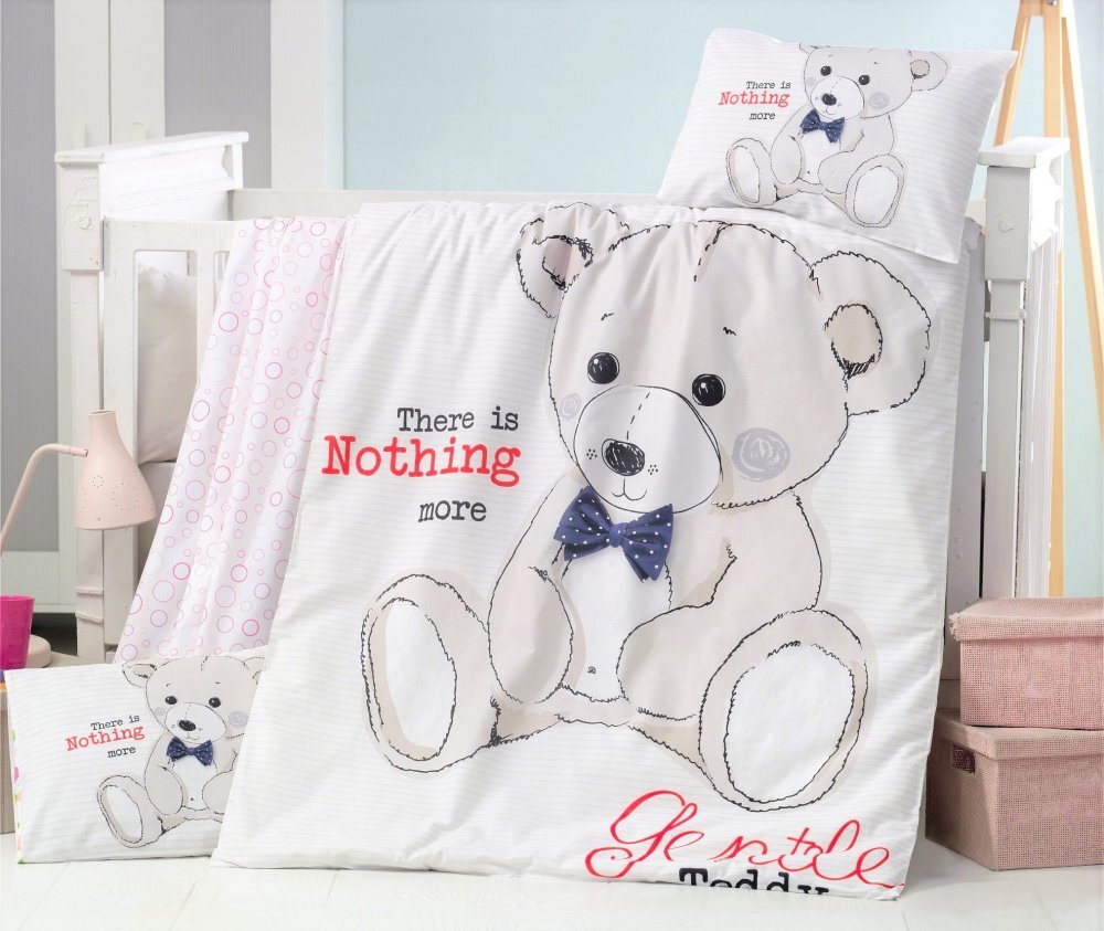 Victoria Home Set lenjerie 6 piese Bumbac Ranforce Teddy 120x60 cm