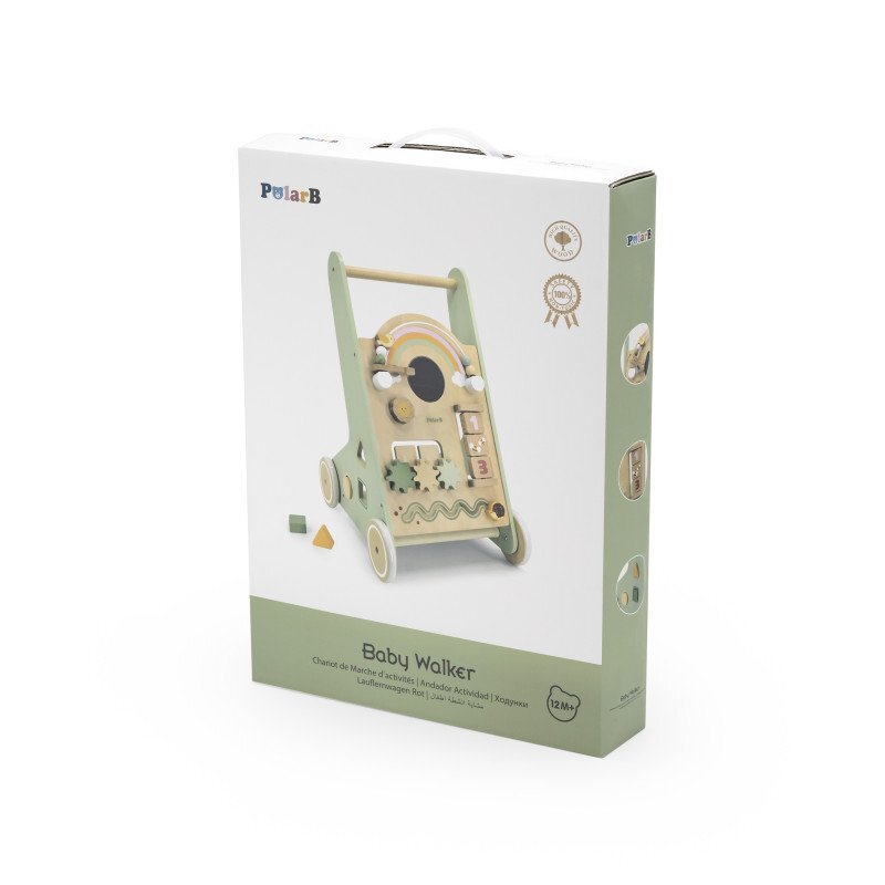 Viga Antemergator cu activitati PolarB Montessori verde