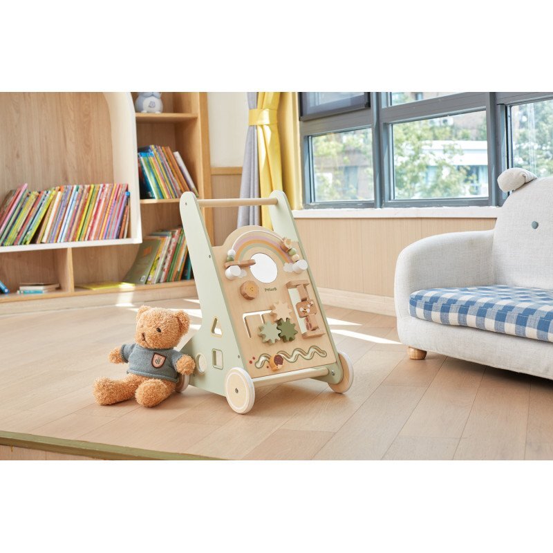 Viga Antemergator cu activitati PolarB Montessori verde