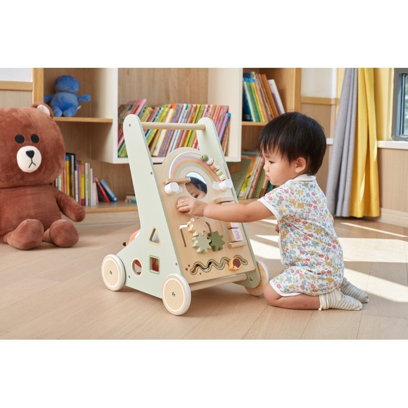 Viga Antemergator cu activitati PolarB Montessori verde