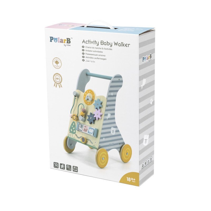 Viga Antemergator gri cu activitati tip Montessori PolarB