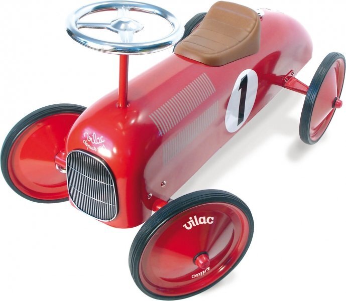 VILAC Masina pentru copii fara pedale metal rosie cu design retro si roti din cauciuc de la 18 luni