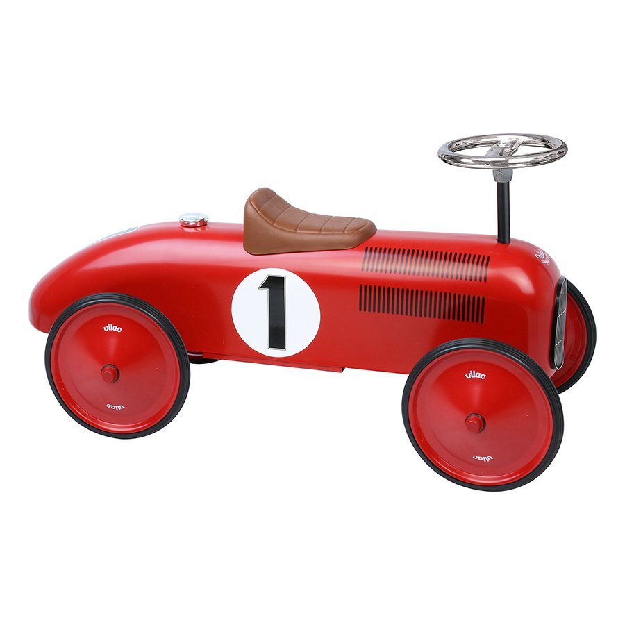 VILAC Masina pentru copii fara pedale metal rosie cu design retro si roti din cauciuc de la 18 luni