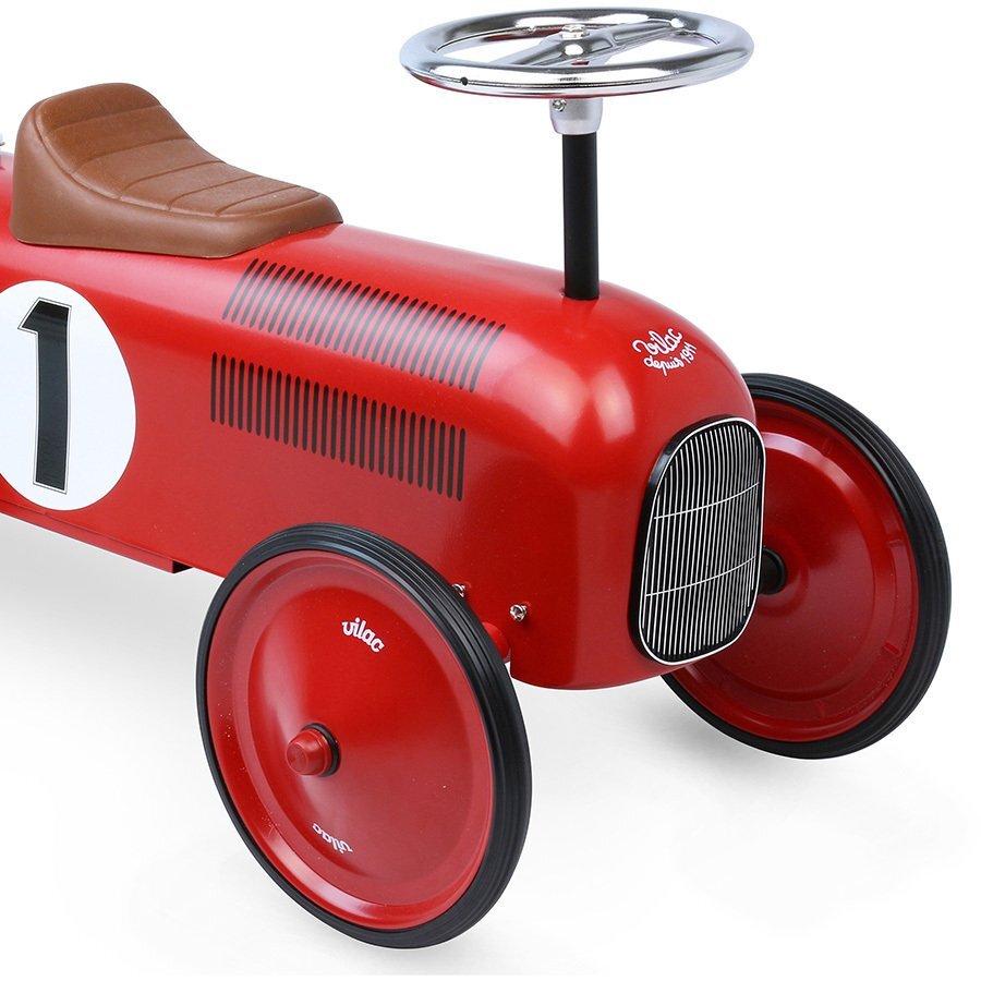 VILAC Masina pentru copii fara pedale metal rosie cu design retro si roti din cauciuc de la 18 luni