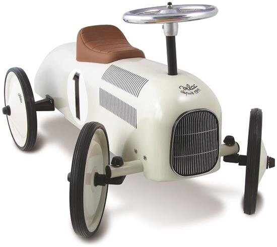VILAC Masinuta pentru copii fara pedale metal Alb cu design retro si roti din cauciuc de la 18 luni