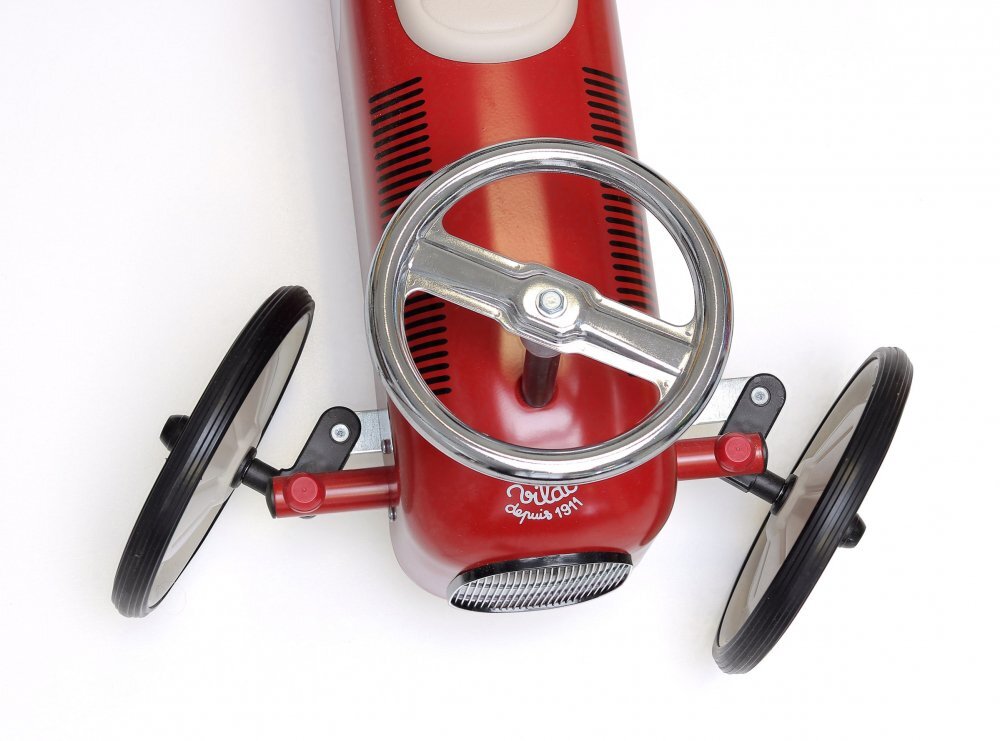 VILAC Masinuta pentru copii Vintage metalica ride-on rosie cu roti crem