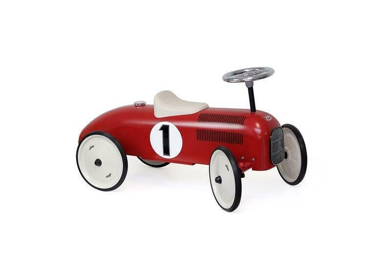 VILAC Masinuta pentru copii Vintage metalica ride-on rosie cu roti crem