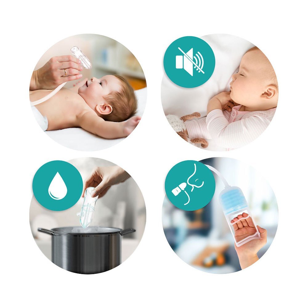VITAMMY Aspirator nazal Nosalino cu pompa manuala pentru bebelusi si copii portabil capacitate mare a recipientului igienic fara incarcare