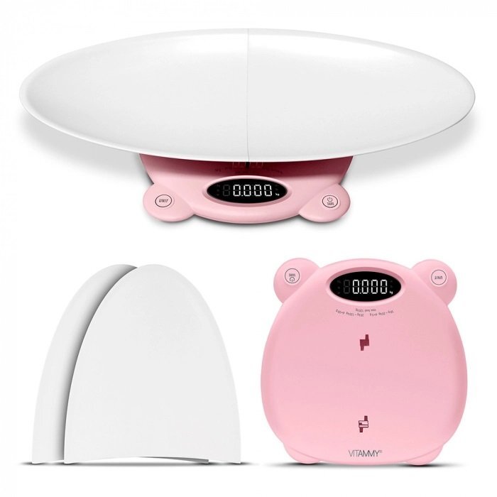 VITAMMY Cantar electronic Babycinno 4 in 1 pentru nou-nascuti bebelusi roz