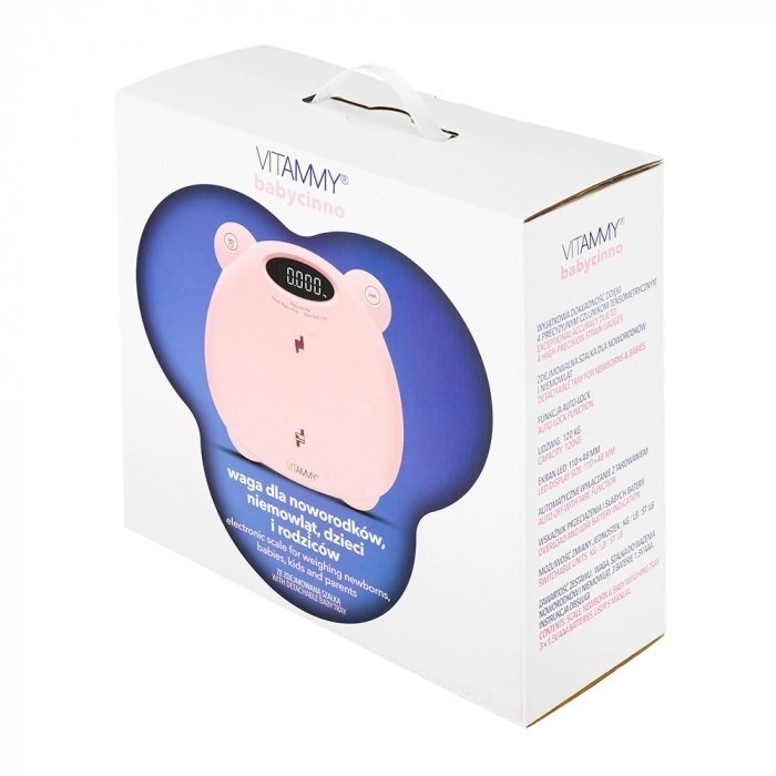 VITAMMY Cantar electronic Babycinno 4 in 1 pentru nou-nascuti bebelusi roz