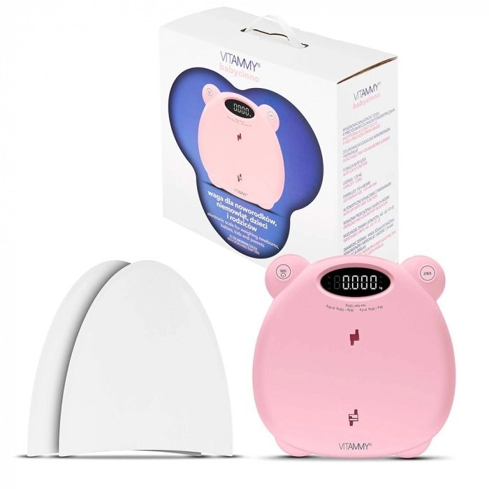 VITAMMY Cantar electronic Babycinno 4 in 1 pentru nou-nascuti bebelusi roz