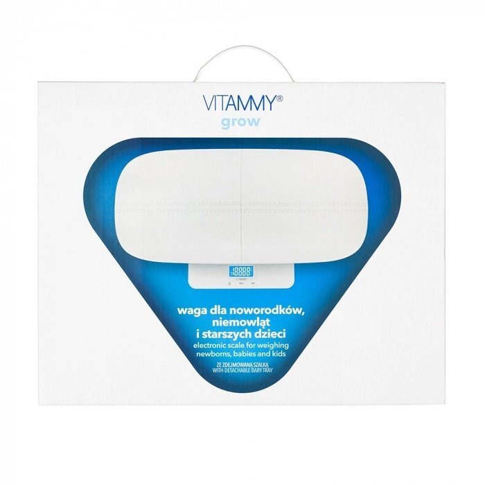 VITAMMY Cantar electronic Grow pentru nou-nascuti sugari copii si adulti tava detasabila ecran LCD greutate maxima 100 kg