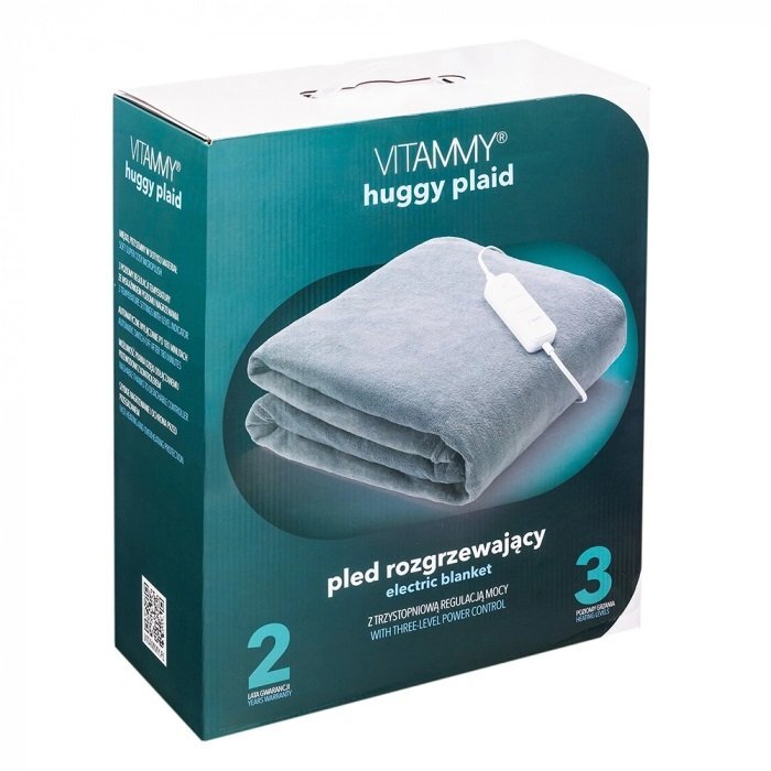 VITAMMY Patura cu incalzire electrica huggy plaid 180 x 130 cm gri inchis