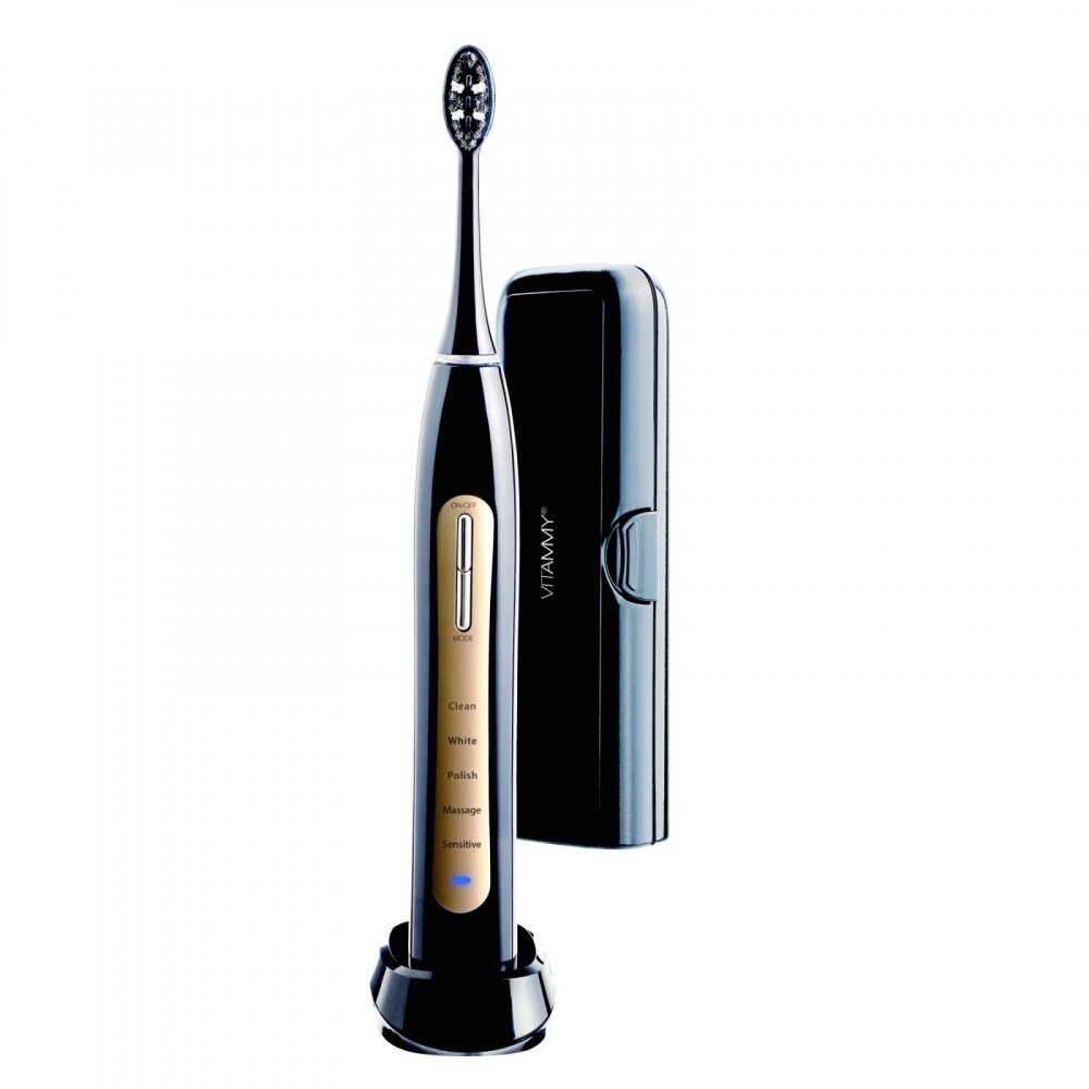 VITAMMY Periuta de dinti electrica Aurum 96000 vibratiimin 5 moduri de periaj incarcare wireless negruauriu