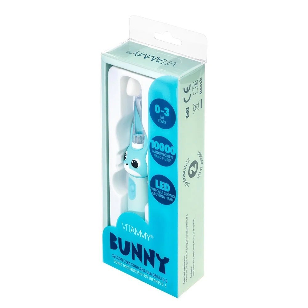 VITAMMY Periuta de dinti electrica Bunny Light Blue pentru copii 0-3 ani