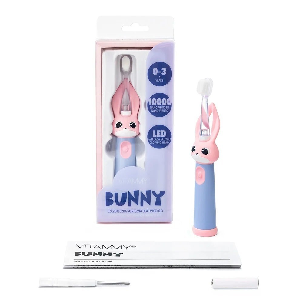 VITAMMY Periuta de dinti electrica Bunny Light Pink pentru copii 0-3 ani