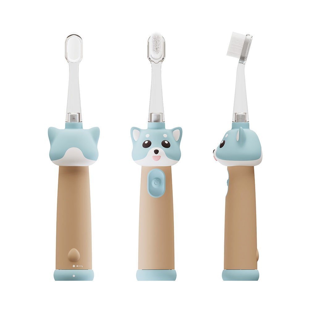 VITAMMY Periuta de dinti electrica ePUPPY Bleu pentru copii 0-6 ani cu lumina LED 24.000 de miscari sonice pe minut 2 capete periuta incluse 2 moduri de functionare si timer