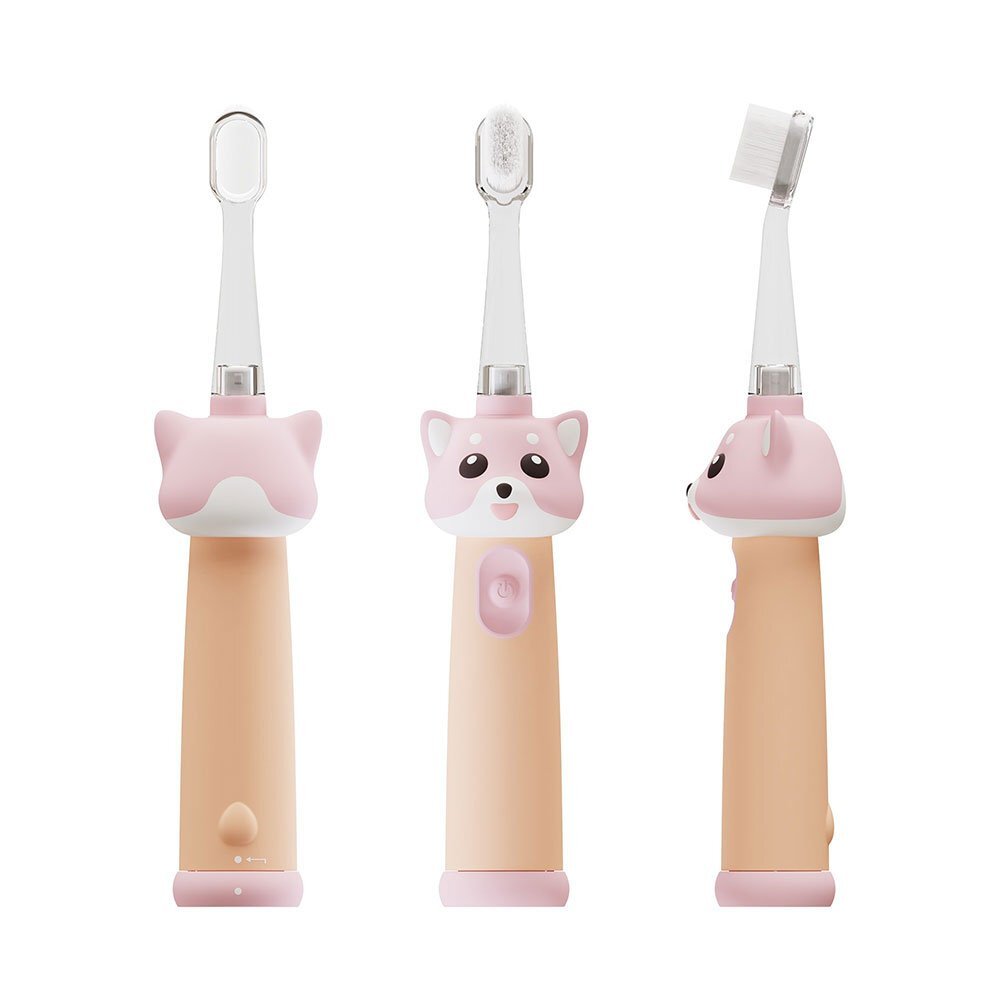 VITAMMY Periuta de dinti electrica ePUPPY Roz pentru copii 0-6 ani cu lumina LED 24.000 de miscari sonice pe minut 2 capete periuta incluse 2 moduri de functionare si timer