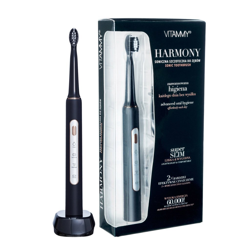 VITAMMY Periuta de dinti electrica Harmony 60000 vibratiimin 3 moduri de periaj negru TB8132-CE