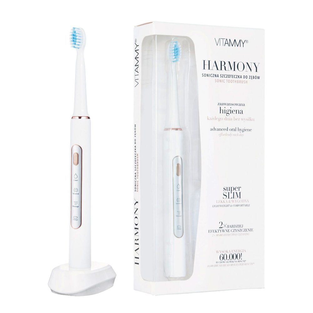 VITAMMY Periuta de dinti electrica Harmony 60000 vibratiimin 3 moduri de periaj TB8132-CE alb