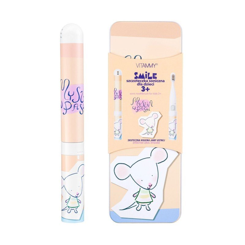 VITAMMY Periuta de dinti electrica Smile Minimini+ pentru copii 3 + cutie travel soricel