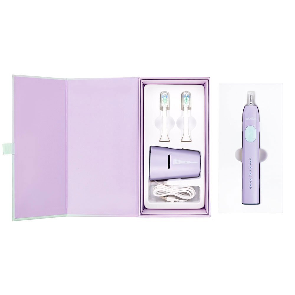 VITAMMY Periuta de dinti electrica Smils Jelly Violet cu 82.000 de miscari pe minut 5 programe de periaj baza incarcare USB si 2 capete periuta