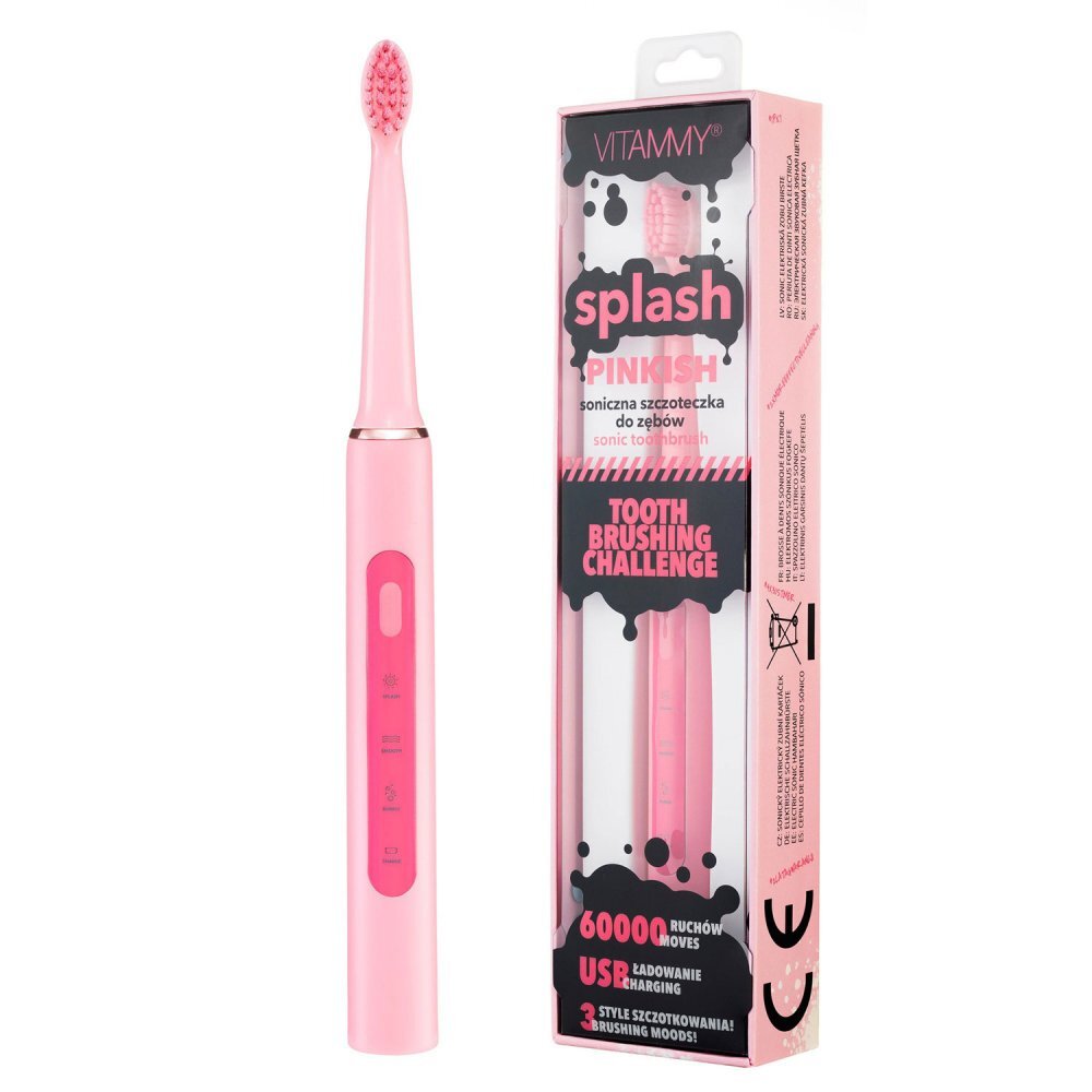VITAMMY Periuta de dinti electrica Splash TB8132A-CE Pinkish 60000 vibratiimin roz