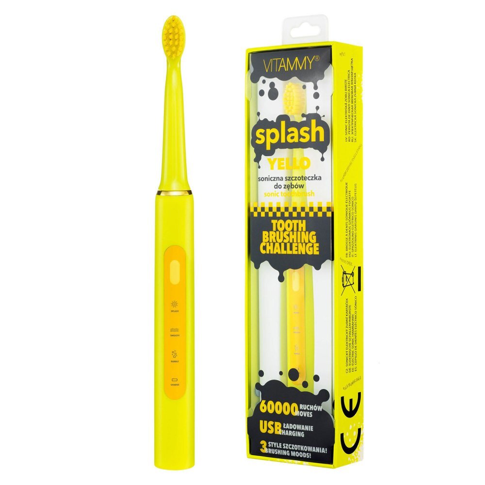 VITAMMY Periuta de dinti electrica Splash TB8132A-CE Yellow 60000 vibratiimin galben