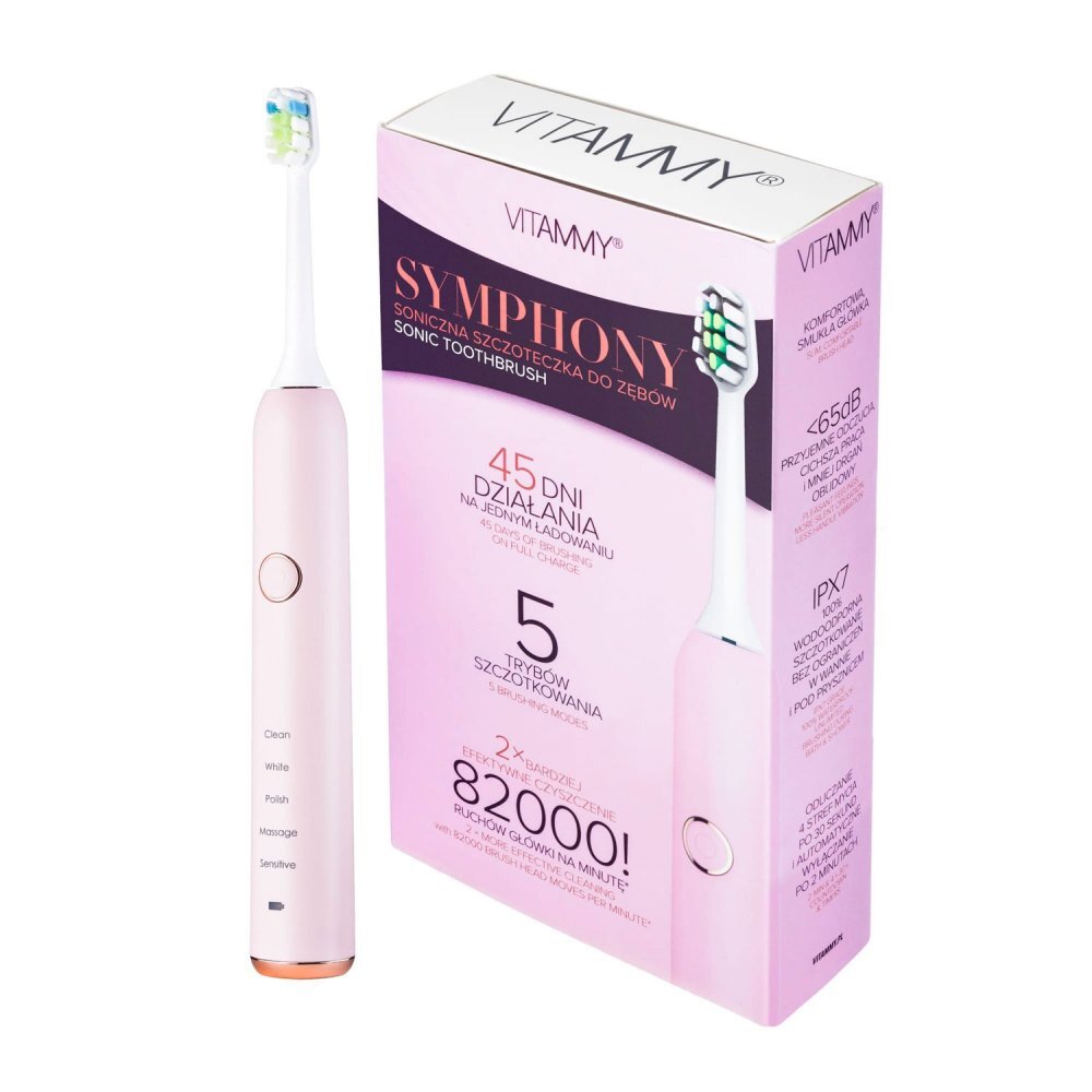 VITAMMY Periuta de dinti electrica Symphony 82000 vibratiimin 5 moduri de periaj roz B9071AF-CE