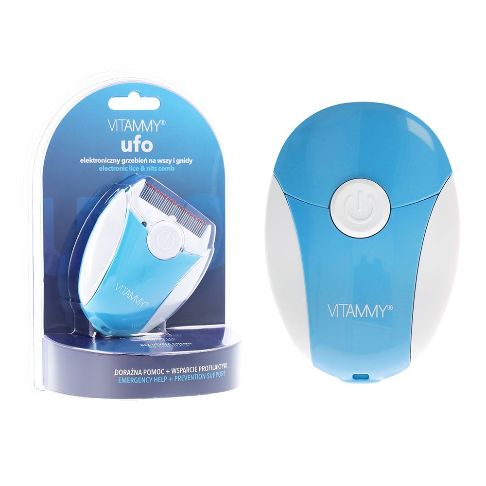 VITAMMY Pieptene electric cu LED Ufo exterminator de paduchi albastru