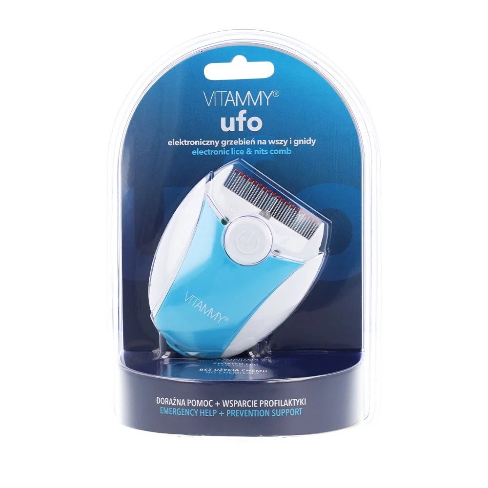 VITAMMY Pieptene electric cu LED Ufo exterminator de paduchi albastru
