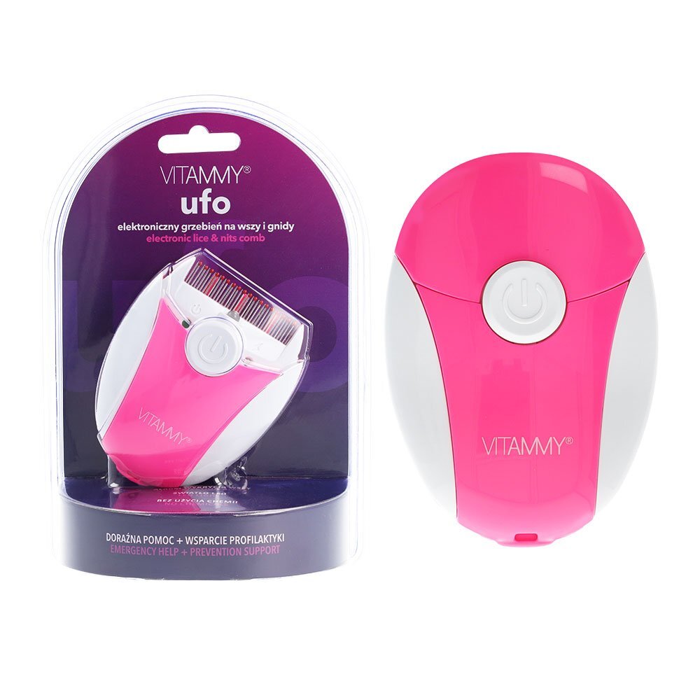 VITAMMY Pieptene electric cu LED Ufo exterminator de paduchi roz