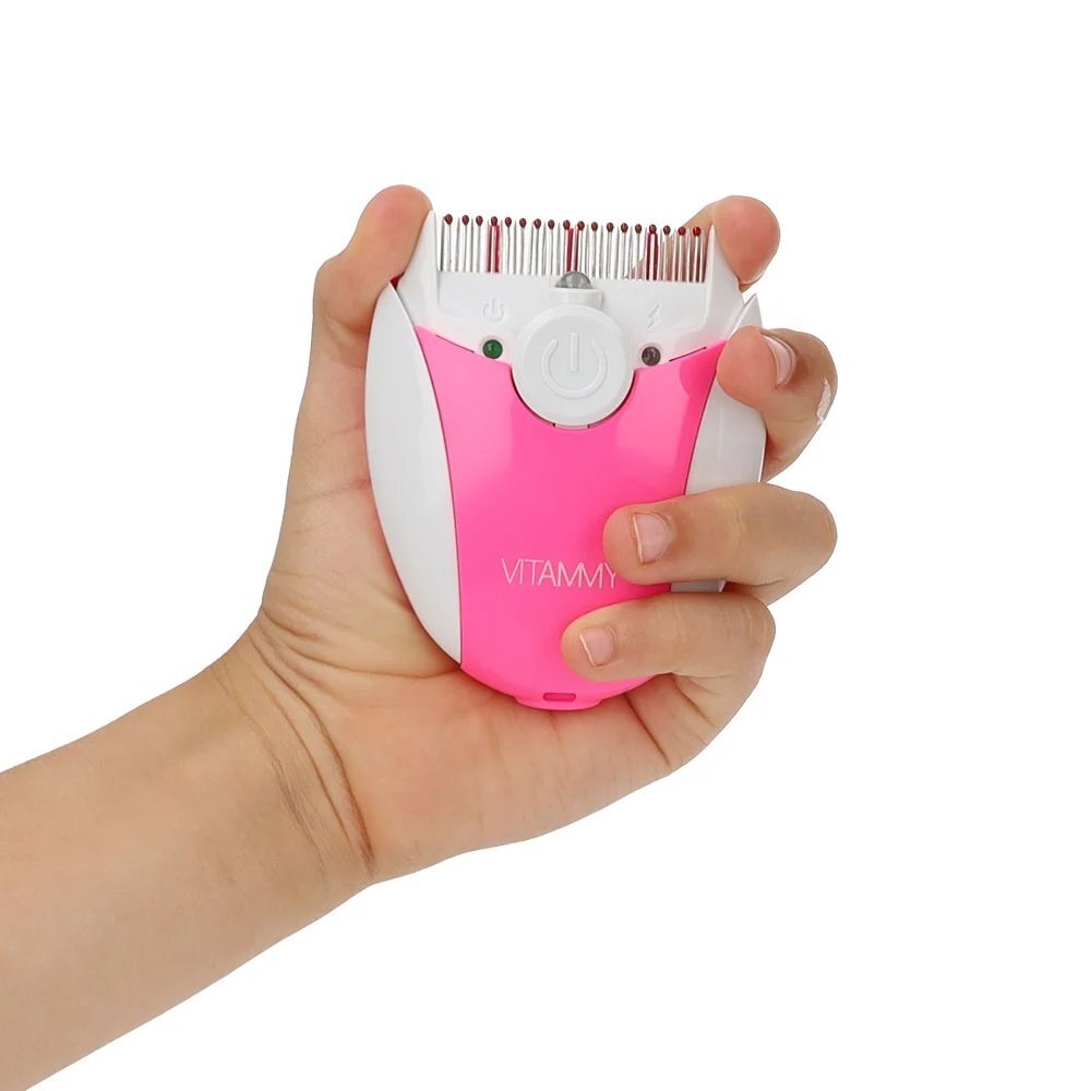 VITAMMY Pieptene electric cu LED Ufo exterminator de paduchi roz