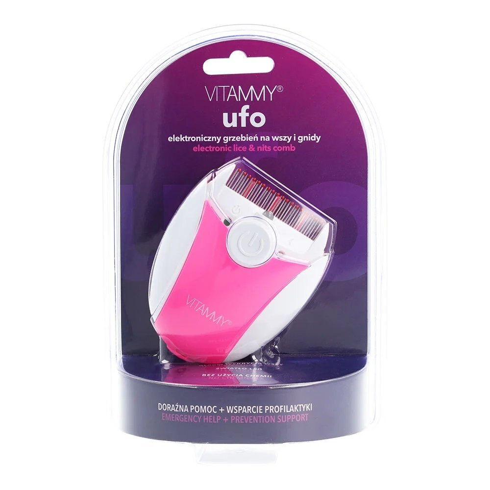 VITAMMY Pieptene electric cu LED Ufo exterminator de paduchi roz