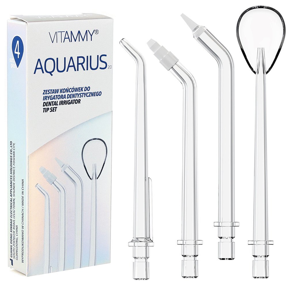 VITAMMY Set 4 rezerve duze profesionale Aquarius pentru irigatorul bucal Aquarius transparent