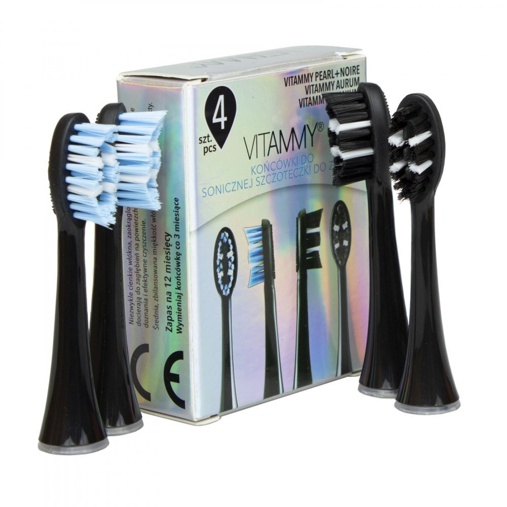 VITAMMY Set 4 rezerve pentru periuta de dinti Pearl Noire